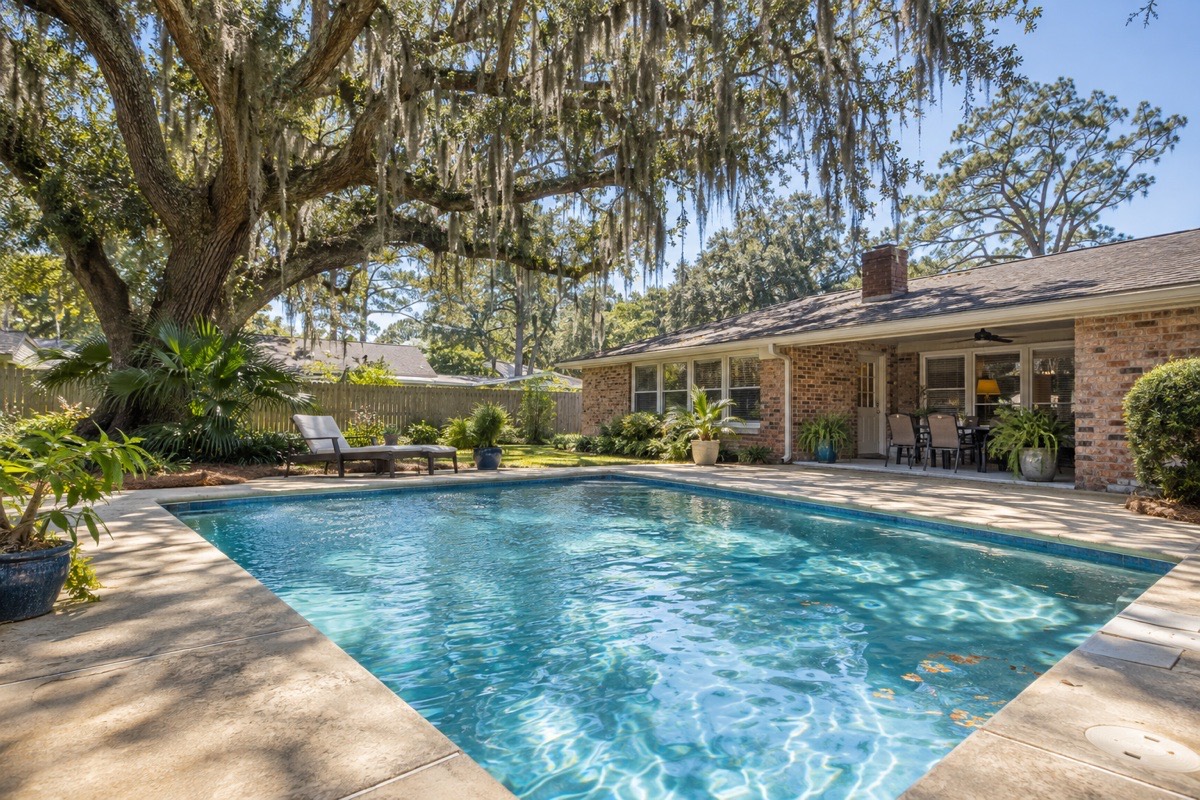 A backyard pool in Pace, Florida
