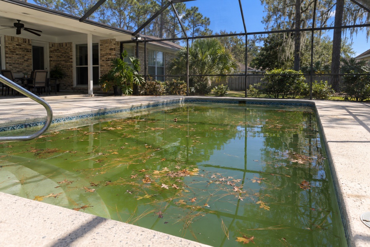 A green pool before recovery